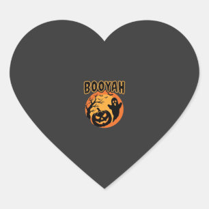 Booyah Halloween Geest Pompoen Ontwerp Hart Sticker