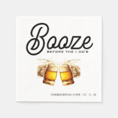 Booze Before I Do's vrijgezellenfeest Servet (Voorkant)