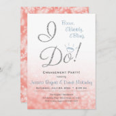 Booze, bubbelig en bling, ik doe een roze verlovin kaart (Voorkant / Achterkant)