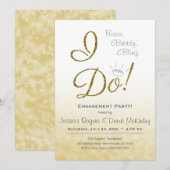 Booze, bubbels & bling, IK DOE Gold Engagement Par Kaart (Voorkant / Achterkant)