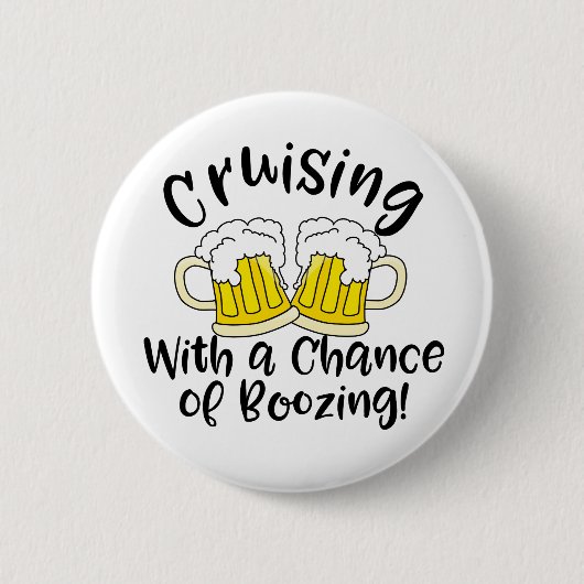 Booze Cruise Funny Drink partij Ronde Button 5,7 Cm (Voorkant)
