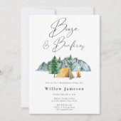 Booze en Bonfires Bachelorette Camping Uitnodiging (Voorkant)