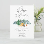 Booze en Bonfires Bachelorette Camping Uitnodiging (Staand voorkant)