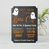 Booze en Boos Halloween Boo op Cocktail Party Kaart (Staand voorkant)