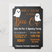 Booze en Boos Halloween Boo op Cocktail Party Kaart (Voorkant)