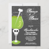 Booze en Boos Halloween Cocktail Kaart (Voorkant)