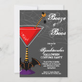 Booze en Boos Martini Budget Halloween Kaart (Voorkant)