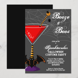 Booze en Boos Martini Budget Halloween Kaart