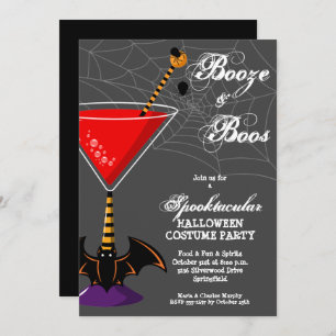 Booze en Boos Martini Budget Halloween Kaart