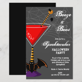 Booze en Boos Martini Budget Halloween Uitnodiging
