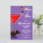 Booze en Boos Martini Budget Halloween Uitnodiging (Staand voorkant)