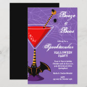 Booze en Boos Martini Budget Halloween Uitnodiging (Voorkant / Achterkant)