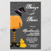 Booze en Boos Witch Budget Halloween Invites (Voorkant)