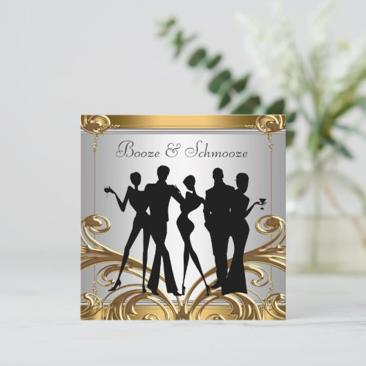 Booze en Schmooze Kaart (Staand voorkant)