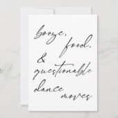 Booze, eten, & twijfelachtige dans beweegt Kaart (Voorkant)