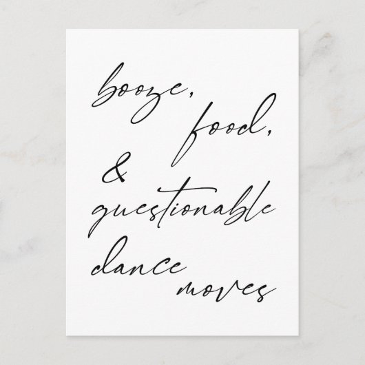 Booze, eten, & twijfelachtige dans beweegt Kaart (Voorkant)