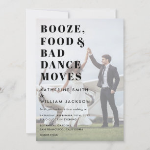 Booze Food and Bad Dance Moves Foto Achtergrond Kaart