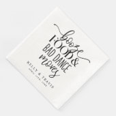 Booze Food and Bad Dance Moves Wedding Napkin Servet (Hoek)
