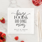 Booze Food and Bad Dance Moves Wedding Napkin Servet (Insitu)