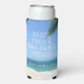 Booze Food Bad Dance Beach Trouwgunst Seltzer Blikjeskoeler (Seltzer Voorkant)