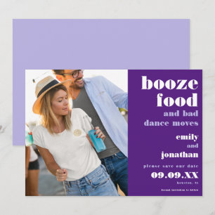 Booze Food Bad Dance Moves Foto Paars lila Save The Date