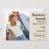 Booze Food Bad Dance Moves Fotobruin Save The Date (Voorkant)