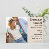 Booze Food Bad Dance Moves Fotobruin Save The Date (Staand voorkant)