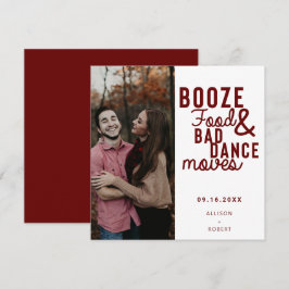Booze Food & Bad Dance Moves Funny Date Foto Save The Date