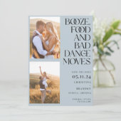 Booze Food Bad Dance Moves Photo Modern Save The Date (Staand voorkant)