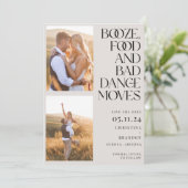 Booze Food Bad Dance Moves Photo Modern Save The Date (Staand voorkant)