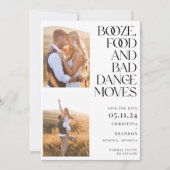 Booze Food Bad Dance Moves Photo Modern Save The Date (Voorkant)