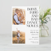 Booze Food Bad Dance Moves Photo Modern Save The Date (Staand voorkant)