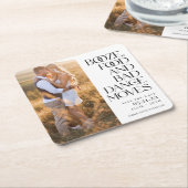 Booze Food Bad Dance Moves Photo Save the Date Kartonnen Onderzetters (Schuin)