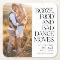 Booze Food Bad Dance Moves Photo Save the Date