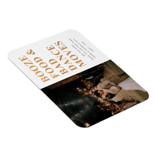 Booze Food Bad Dance Moves Weddenschap Bedankt Magneet (Rechterzijde)