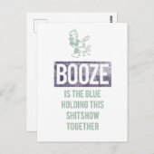 Booze is het Glue Pandemic Briefkaart (Voorkant / Achterkant)