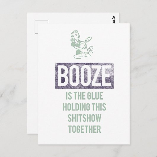 Booze is het Glue Pandemic Briefkaart (Voorkant / Achterkant)