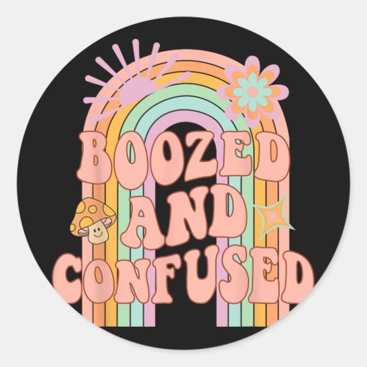 Boozed en verwarde Groovy Rainbow Team Bride Bach Ronde Sticker (Voorkant)
