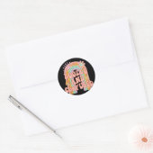 Boozed en verwarde Groovy Rainbow Team Bride Bach Ronde Sticker (Envelop)