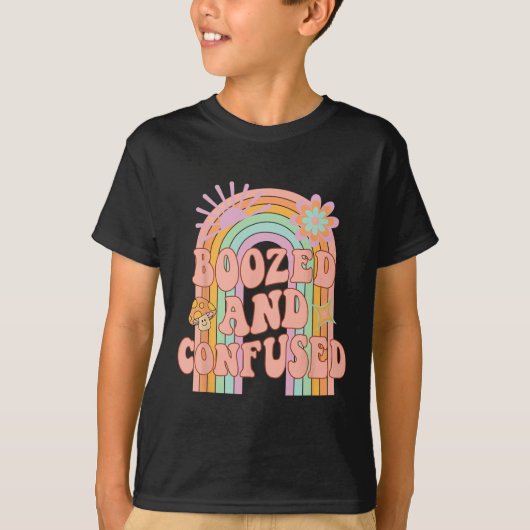 Boozed en verwarde Groovy Rainbow Team Bride Bach T-shirt (Voorkant)