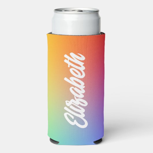 Boozed en verwarde Retro Rainbow Bachelorette Seltzer Blikjeskoeler (Seltzer Achterkant)