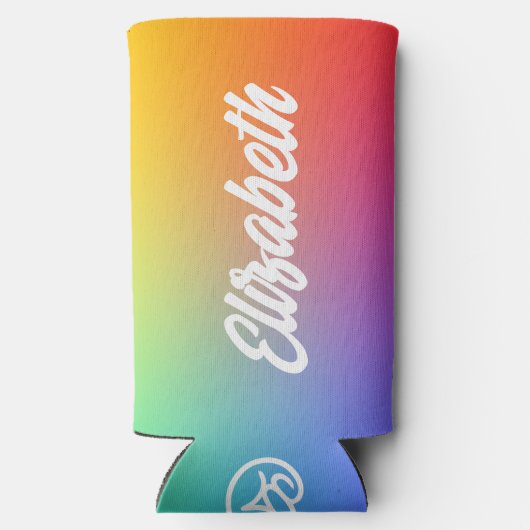 Boozed en verwarde Retro Rainbow Bachelorette Seltzer Blikjeskoeler (Achterkant)