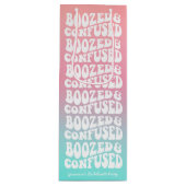 Boozed Verwarde Retro Aqua Roze Bachelorette Party Wijn Cadeautas (Voorkant)