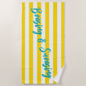 Boozing and Snoozing Cabana Stripe Pool Party Strandlaken (Voorkant)