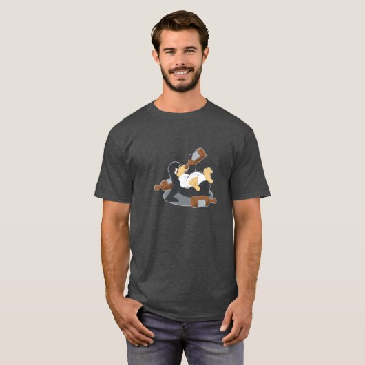 Boozing Penguin T-shirt (Voorkant volledig)
