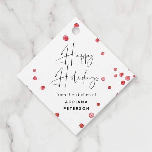 Boozy Cranberries Holiday Baked Goods Cadeau Label (Voorkant)