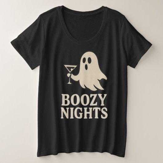 Boozy Nights | spookglamour Grote Maat T-shirt (Design voorkant)