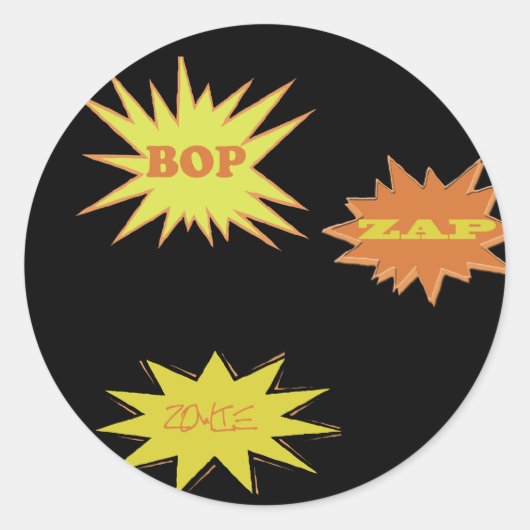 BOP ZAP ZOWIE RETRO RONDE STICKER (Voorkant)