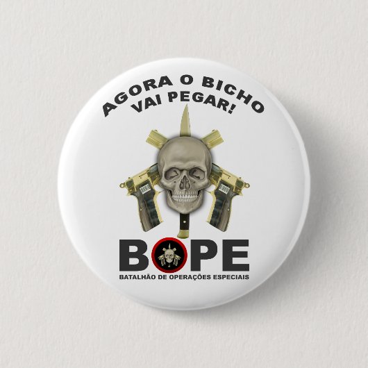 BOPE - Braziliaanse politie Ronde Button 5,7 Cm (Voorkant)
