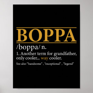 Boppa Definitie Vaders Dag Gift Opa Gift Poster